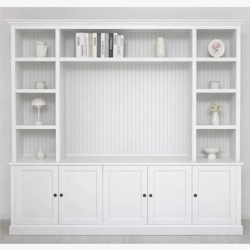 Casa Padrino Landhausstil Bücherschrank Weiß 254 cm - Landhausstil Möbel