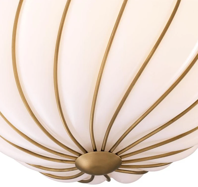 Casa Padrino Luxus Kronleuchter Antik Messingfarben / Weiß Ø 43 x H. 50 cm - Luxus Kollektion