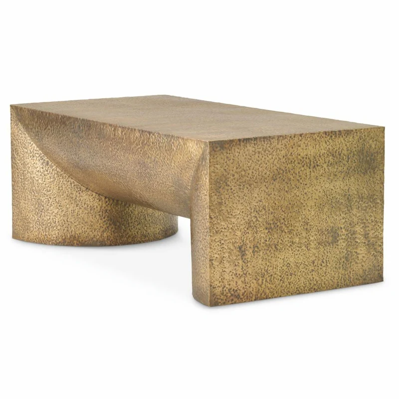 Casa Padrino Luxus Edelstahl Couchtisch Vintage Messing 120 cm - Wohnzimmer Möbel