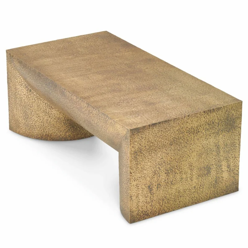 Casa Padrino Luxus Edelstahl Couchtisch Vintage Messing 120 cm - Wohnzimmer Möbel