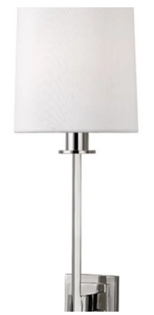 Casa Padrino Luxus Wandleuchte Silber / Weiß 14 x 9,5 x H. 57,8 cm - Hotel & Restaurant Deko Accessoires