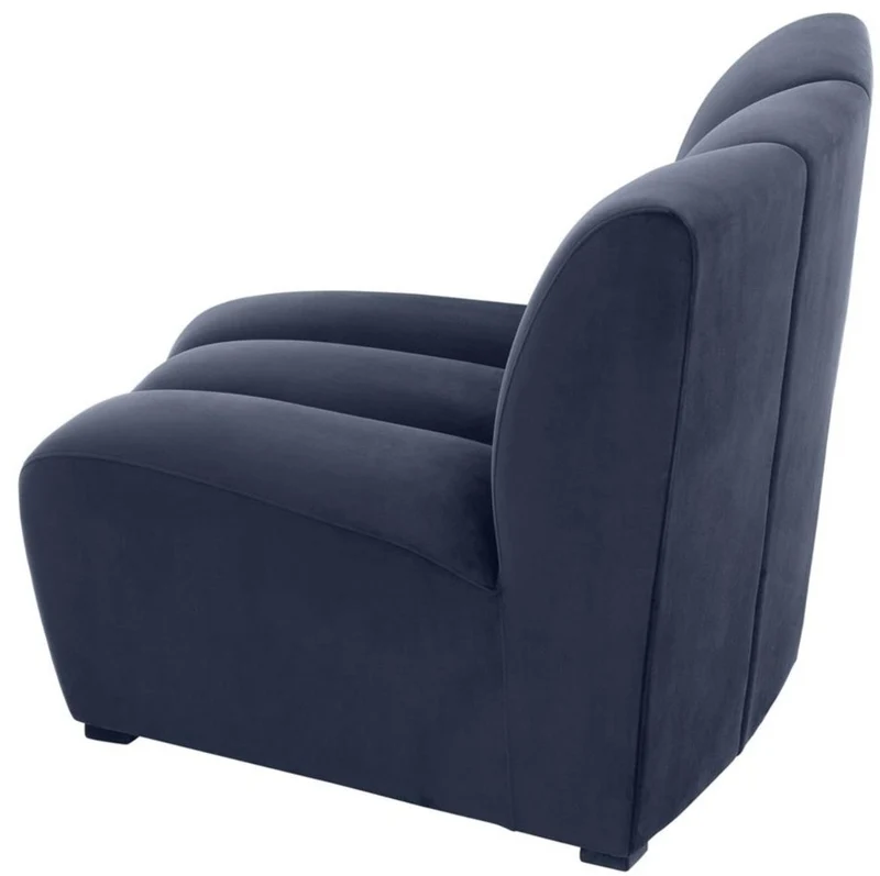 Casa Padrino Luxus Samt Couch Mitternachtsblau 109 x 95 x H. 83,5 cm - Gebogenes & Erweiterbares Luxus Wohnzimmer Sofa