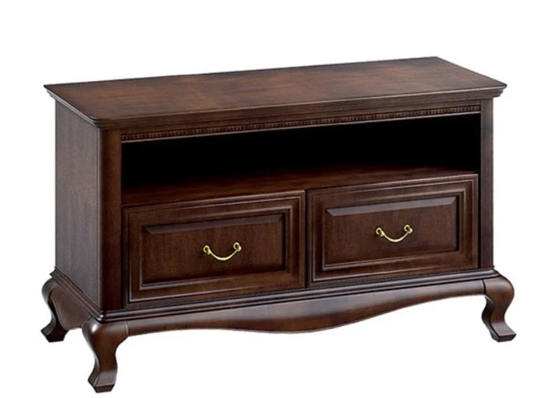 Casa Padrino Luxus Jugendstil Sideboard Dunkelbraun 115,6 x 45,6 x H. 68,2 cm - Fernsehschrank mit 2 Schubladen - Wohnzimmermöbel
