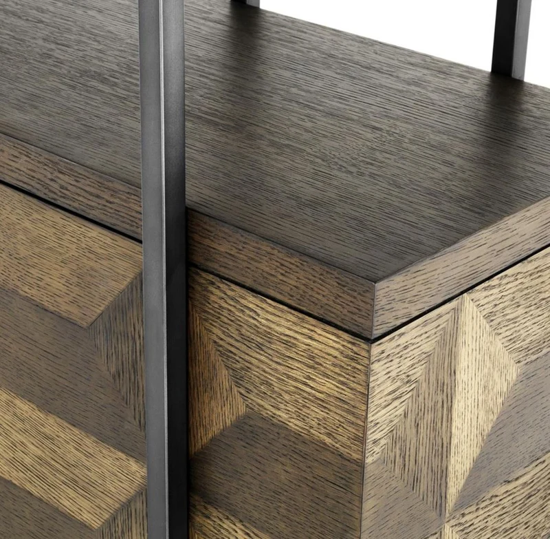 Casa Padrino Luxus Regalschrank mit 2 Türen Braun / Bronze 140 x 40 x H. 200 cm - Wohnzimmerschrank