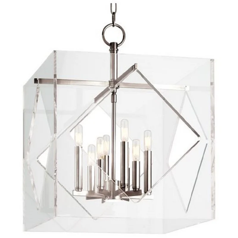Casa Padrino Luxus Hängeleuchte Silber 50,8 x 50,8 x H. 67,3 cm - Pendelleuchte in Würfelform