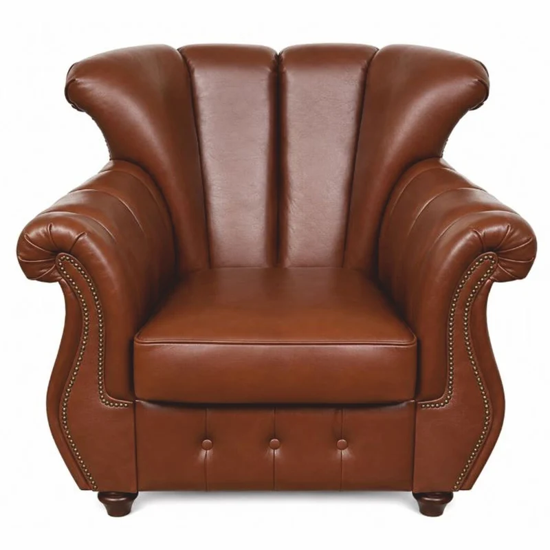 Casa Padrino Luxus Leder Sessel Braun / Dunkelbraun - Wohnzimmer Sessel - Büro Sessel - Echtleder Möbel - Luxus Möbel