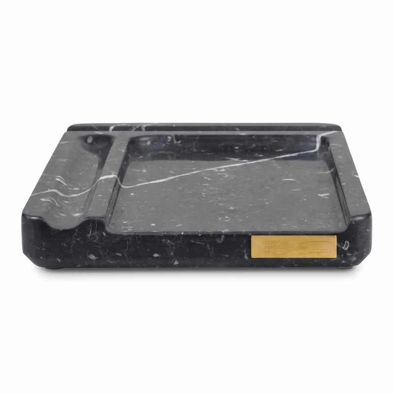Casa Padrino Luxus Marmor Telefon, Stift und Notizblock Ablage Schwarz - Luxury Collection