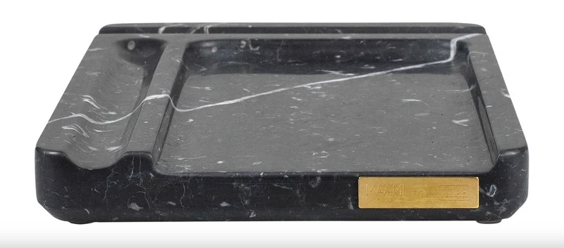 Casa Padrino Luxus Marmor Telefon, Stift und Notizblock Ablage Schwarz - Luxury Collection