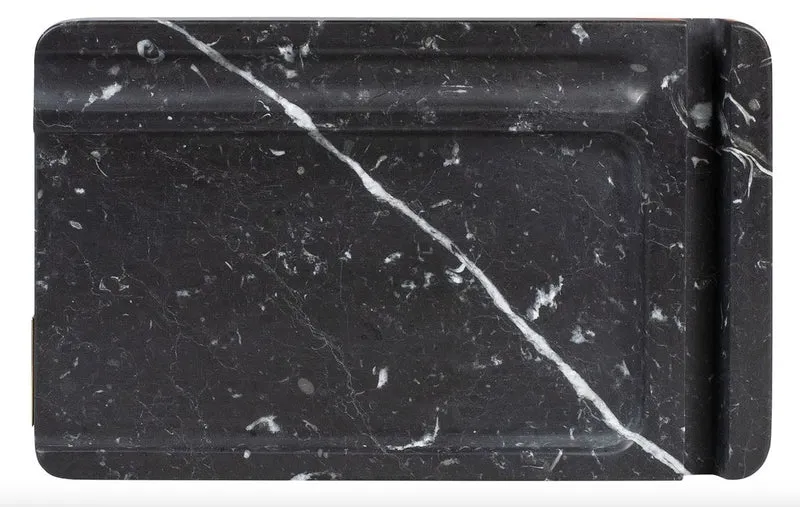 Casa Padrino Luxus Marmor Telefon, Stift und Notizblock Ablage Schwarz - Luxury Collection