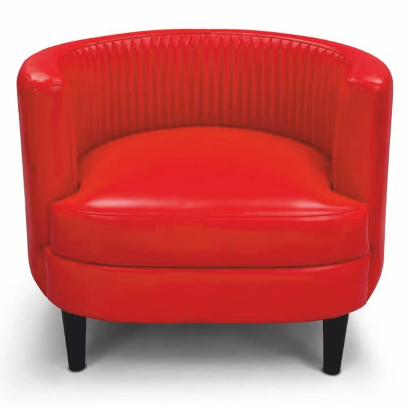 Casa Padrino Luxus Leder Sessel Rot / Schwarz - Wohnzimmer Echtleder Möbel