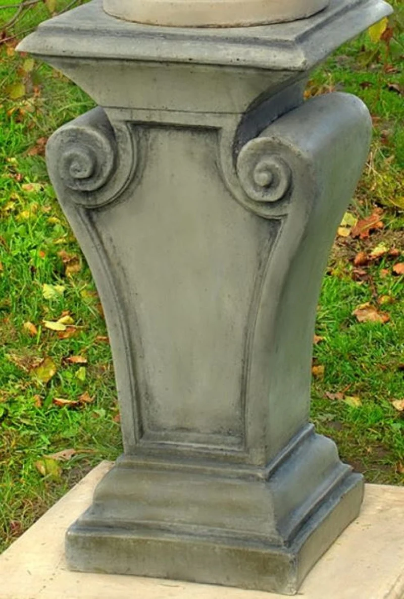 Casa Padrino Barock Gartendeko Säule Grau 42 x 42 x H. 80 cm - Prunkvolle Gartensäule im Barockstil