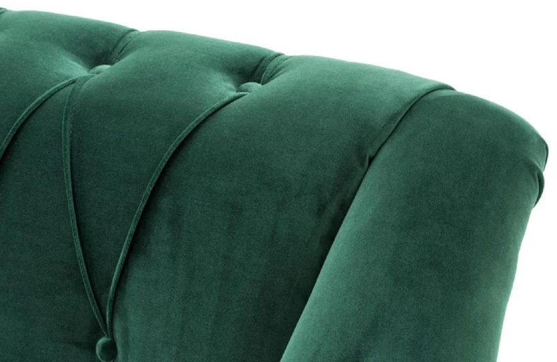 Casa Padrino Luxus Chesterfield Wohnzimmer Sofa Grün / Braun / Gold 230 x 90 x H. 81,5 cm - Luxus Qualität