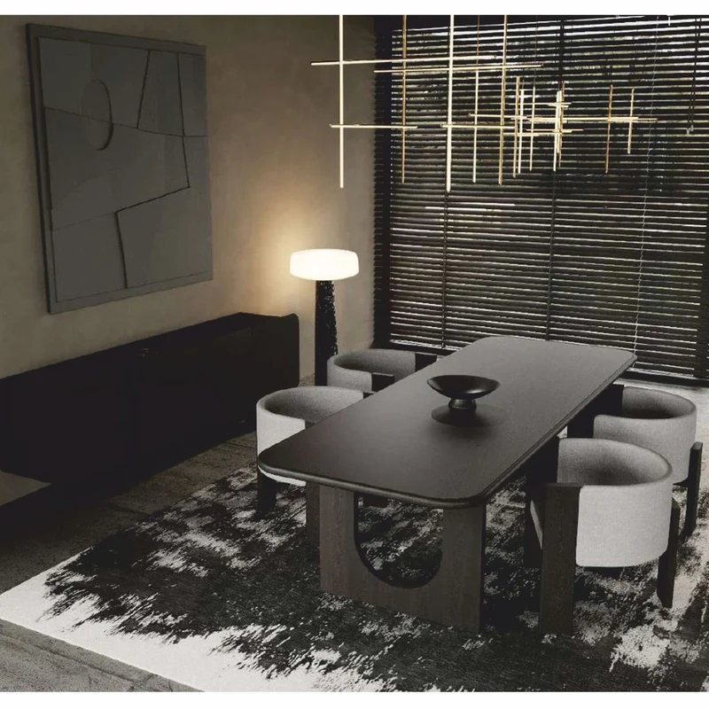 Casa Padrino Luxus Esszimmer Stuhl mit Armlehnen Grau / Dunkelbraun H. 65 cm