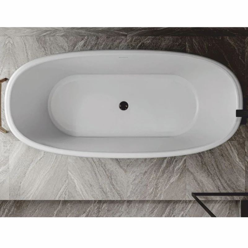 Casa Padrino Freistehende Luxus Art Deco Badewanne Hochglanz Weiß 175 cm
