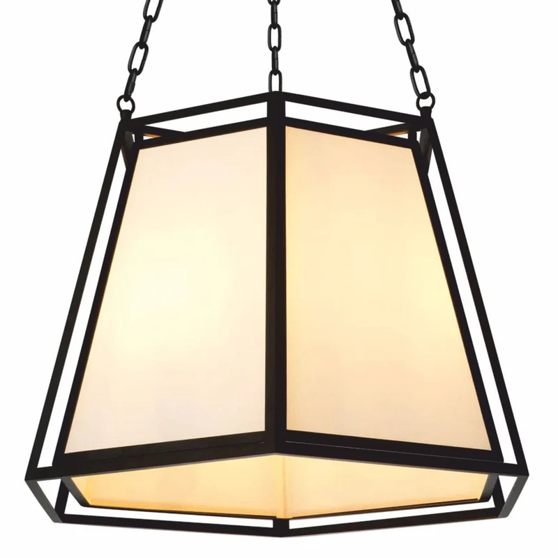Casa Padrino Luxus Hängeleuchte Schwarz / Creme H. 120,5 cm - Luxus Leuchten
