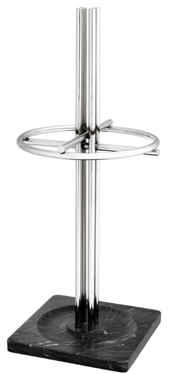 Casa Padrino Luxus Schirmständer Silber / Schwarz Ø 34 x H. 80 cm - Luxus Accessoires