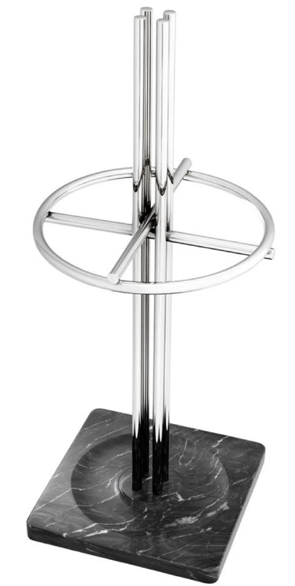 Casa Padrino Luxus Schirmständer Silber / Schwarz Ø 34 x H. 80 cm - Luxus Accessoires