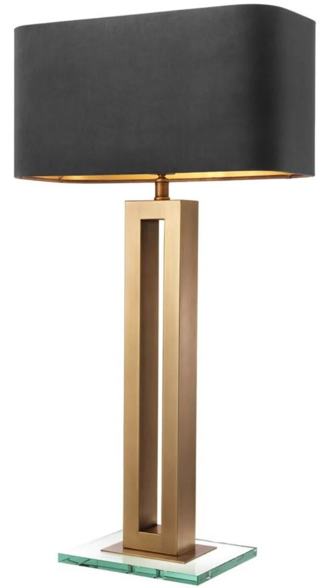 Casa Padrino Luxus Tischleuchte Antik Messingfarben / Schwarz 45 x 22 x H. 84,5 cm - Hotel & Restaurant Tischlampe