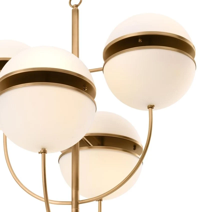 Casa Padrino Luxus Kronleuchter Antik Messing / Weiß Ø 81 x H. 107 cm - Luxus Qualität