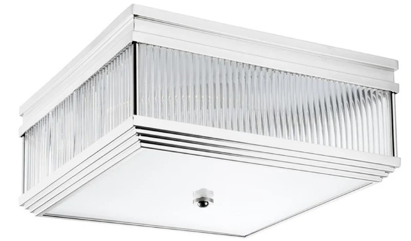 Casa Padrino Luxus Deckenleuchte Silber 40,5 x 40,5 x H. 18,5 cm - Luxus Qualität