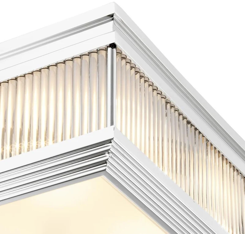 Casa Padrino Luxus Deckenleuchte Silber 40,5 x 40,5 x H. 18,5 cm - Luxus Qualität