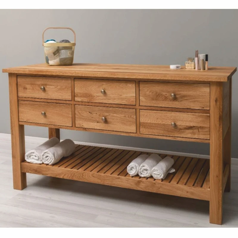 Casa Padrino Landhausstil Kommode mit 6 Schubladen Braun 156 cm - Landhausstil Möbel