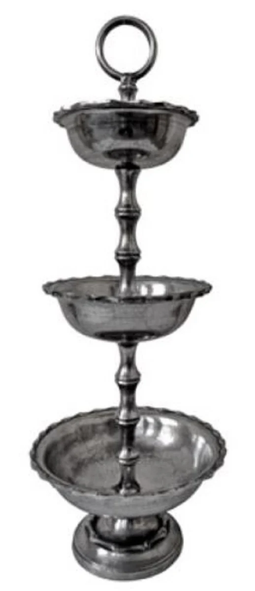 Casa Padrino Luxus Etagere 3-Stufig Silber Ø 38 x H. 105 cm - Hotel & Restaurant Accessoires