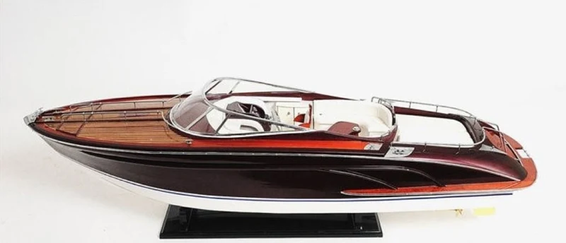 Casa Padrino Luxus Holz Speedboot Mehrfarbig 94 cm - Handgefertigtes Deko Modellboot Boot