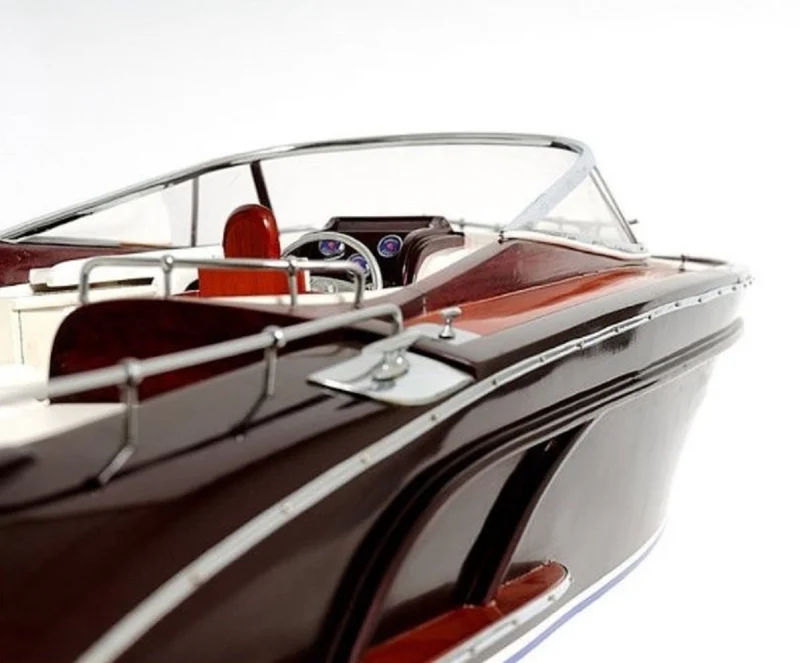 Casa Padrino Luxus Holz Speedboot Mehrfarbig 94 cm - Handgefertigtes Deko Modellboot Boot