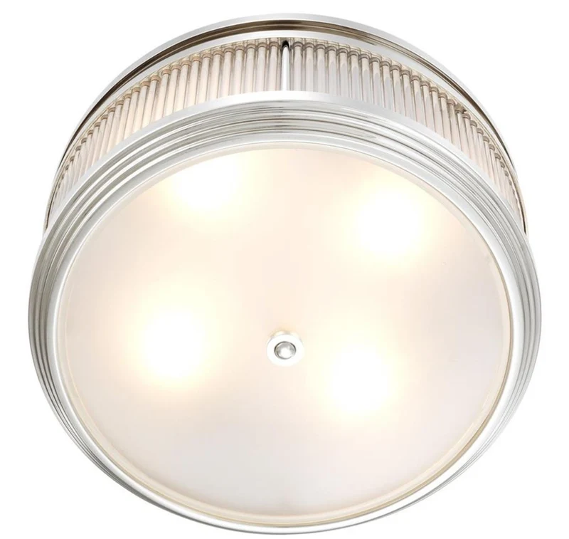 Casa Padrino Luxus Deckenleuchte Silber Ø 40,5 x H. 18,5 cm - Runde Deckenlampe