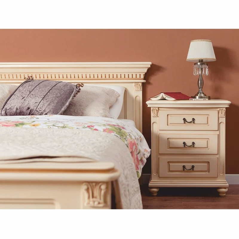 Casa Padrino Luxus Barock Doppelbett Creme 180 x 200 cm - Barock Schlafzimmer Möbel