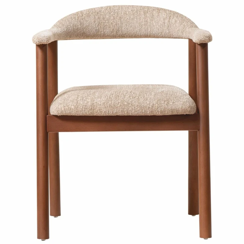 Casa Padrino Luxus Esszimmer Stuhl mit Armlehnen Beige / Braun H. 75 cm - Esszimmer Möbel