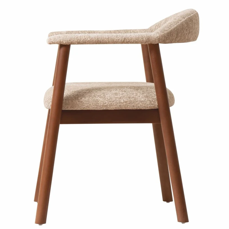 Casa Padrino Luxus Esszimmer Stuhl mit Armlehnen Beige / Braun H. 75 cm - Esszimmer Möbel