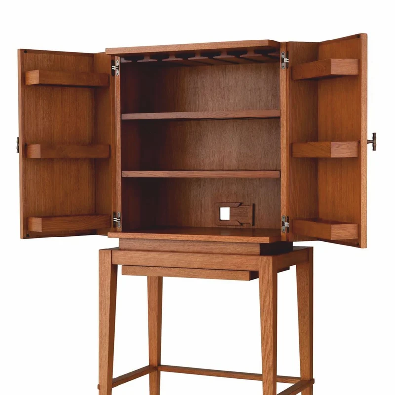 Casa Padrino Luxus Barschrank - Weinschrank mit 2 Türen Braun / Bronze H. 167,5 cm - Bar Möbel