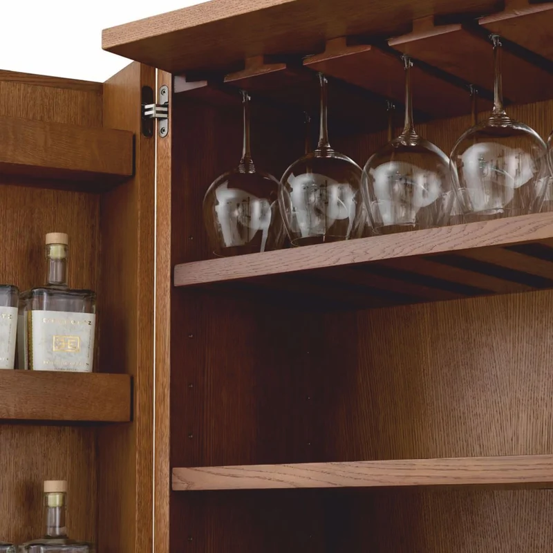 Casa Padrino Luxus Barschrank - Weinschrank mit 2 Türen Braun / Bronze H. 167,5 cm - Bar Möbel