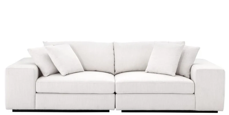 Casa Padrino Luxus Wohnzimmer Sofa Weiß / Schwarz 280 x 120 x H. 90 cm - Luxus Möbel