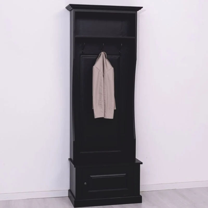 Casa Padrino Landhausstil Garderobe Schwarz 80 x H. 210 cm - Garderoben Möbel