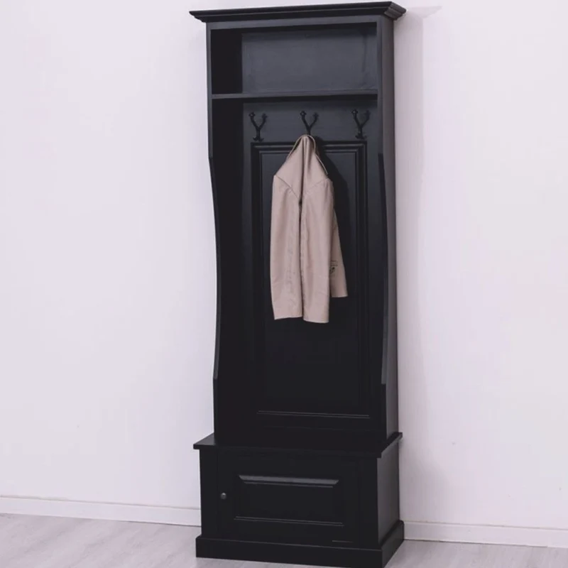 Casa Padrino Landhausstil Garderobe Schwarz 80 x H. 210 cm - Garderoben Möbel