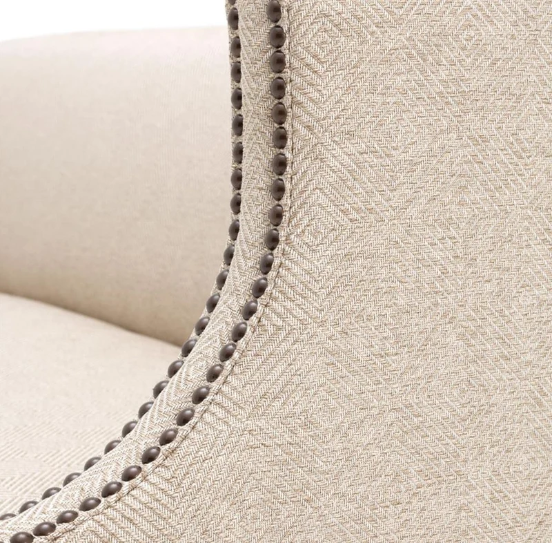 Casa Padrino Luxus Sofa Sandfarben / Schwarz / Antik Messingfarben 210 x 80 x H. 75 cm - Wohnzimmermöbel