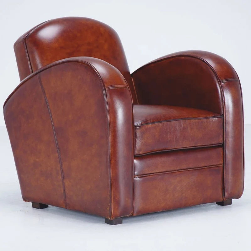 Casa Padrino Luxus Echtleder Sessel Braun / Schwarz - Echtleder Möbel