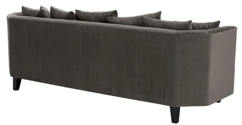 Casa Padrino Luxus Sofa mit Kissen Dunkelgrau / Schwarz 240 x 95 x H. 78 cm - Luxus Wohnzimmermöbel