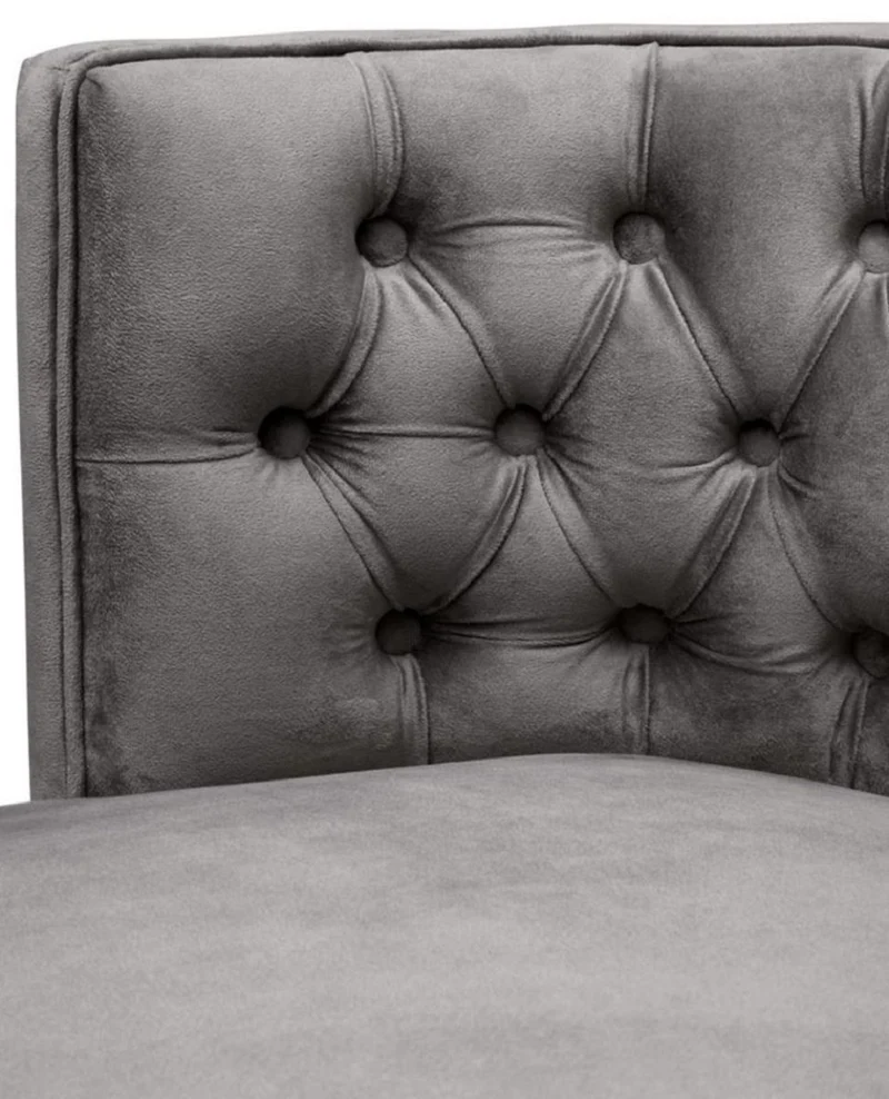 Casa Padrino Luxus Chesterfield Esszimmerstuhl Grau / Schwarz 60 x 58 x H. 77 cm - Esszimmermöbel