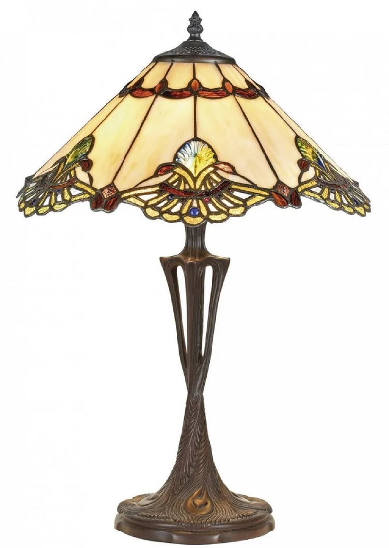 Casa Padrino Luxus Tiffany Tischleuchte Mehrfarbig Ø 40 x H. 60 cm - Luxus Qualität