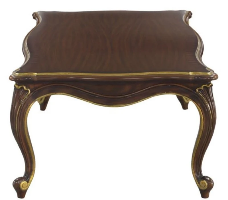 Casa Padrino Luxus Barock Couchtisch Dunkelbraun / Gold 117 x 72 x H. 42 cm - Barock Wohnzimmermöbel