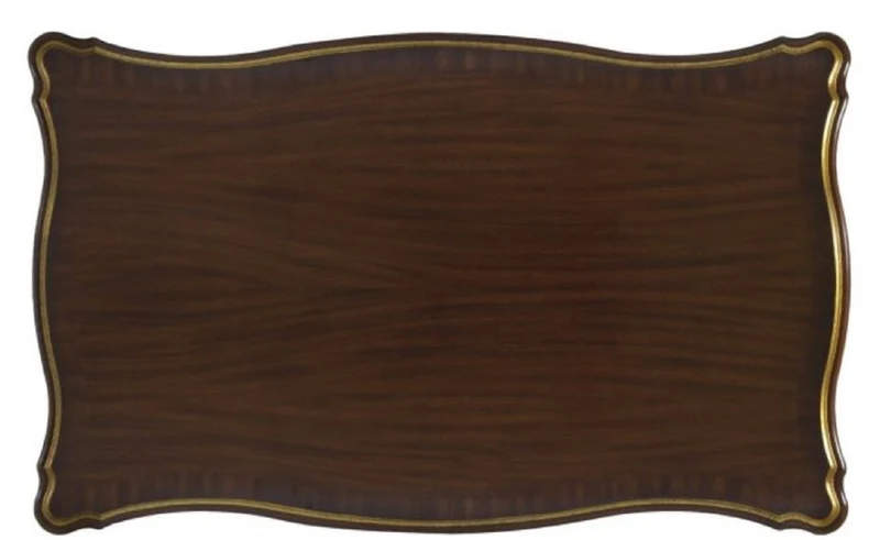 Casa Padrino Luxus Barock Couchtisch Dunkelbraun / Gold 117 x 72 x H. 42 cm - Barock Wohnzimmermöbel