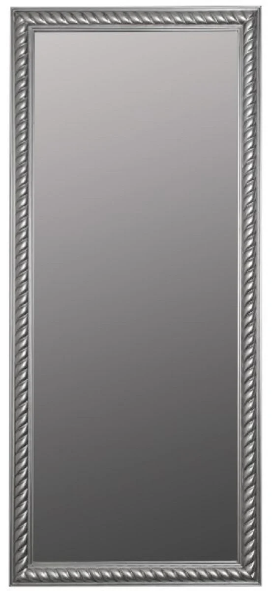 Casa Padrino Barock Wohnzimmer Wandspiegel Antik Silber 72 x H. 162 cm - Handgefertigter Spiegel im Barockstil