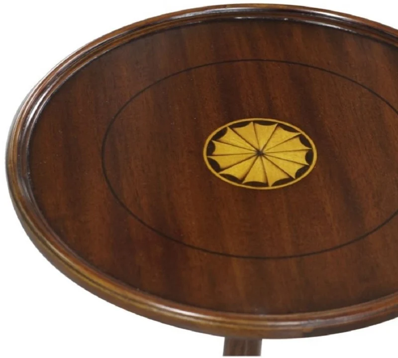 Casa Padrino Luxus Barock Beistelltisch Dunkelbraun / Gold Ø 30 x H. 62 cm - Runder Mahagoni Blumentisch