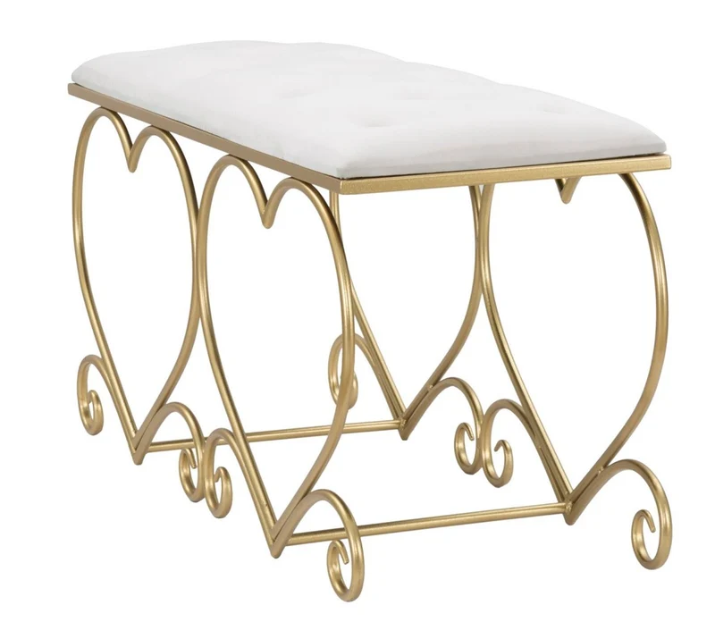 Casa Padrino Luxus Sitzbank Creme / Gold 105 cm - Wohnzimmer & Schlafzimmer Möbel