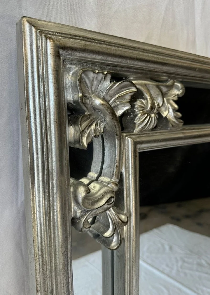 Casa Padrino Barock Spiegel Silber H. 98 cm - Barockstil Möbel