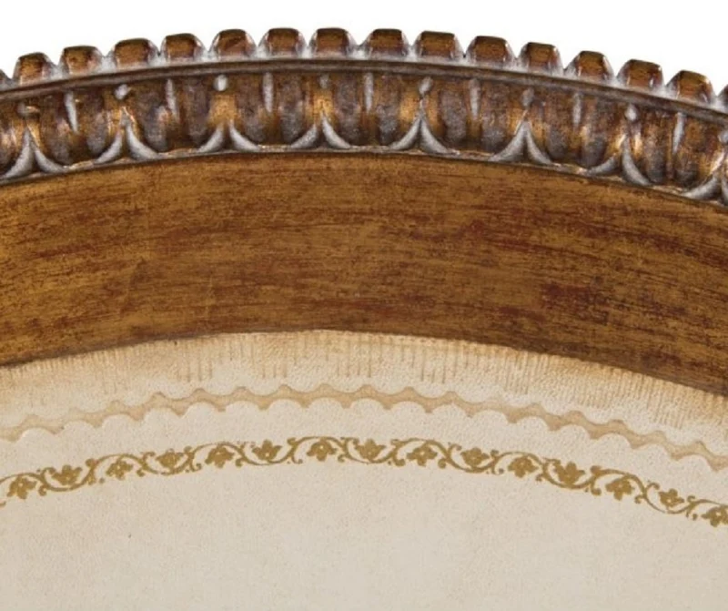 Casa Padrino Luxus Barock Beistelltisch Braun / Weiß Ø 47 x H. 70 cm - Barock Wohnzimmermöbel